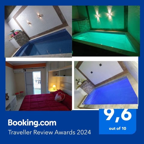 Bed, Photo of the whole room, Logo/Certificate/Sign, Bedroom, Pool view, Swimming pool, Certificate/Award