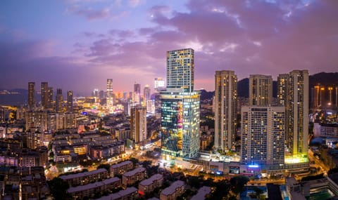 Property building, Night, Bird's eye view, City view