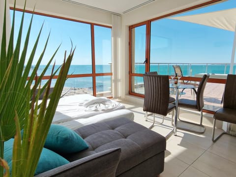 Living room, Seating area, Sea view