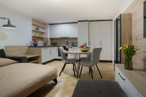 Kitchen or kitchenette, Living room, Dining area