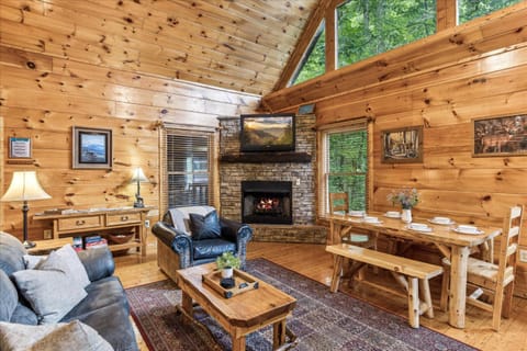 Living room, fireplace