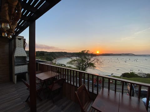 Natural landscape, View (from property/room), Balcony/Terrace, Sea view, Sunset