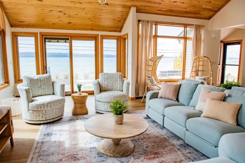 Crystal Lake Hillside with Private Sandy Beach House in Crystal Lake