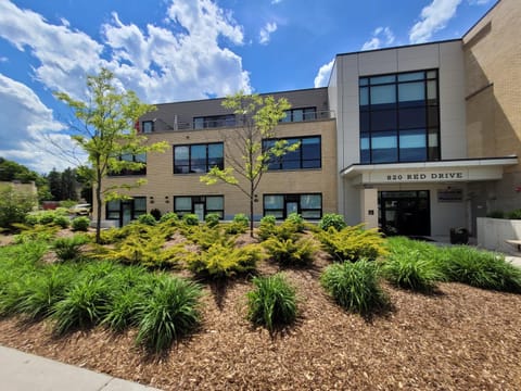 Red Drive at the Elegant Grand Traverse Commons House in Traverse City