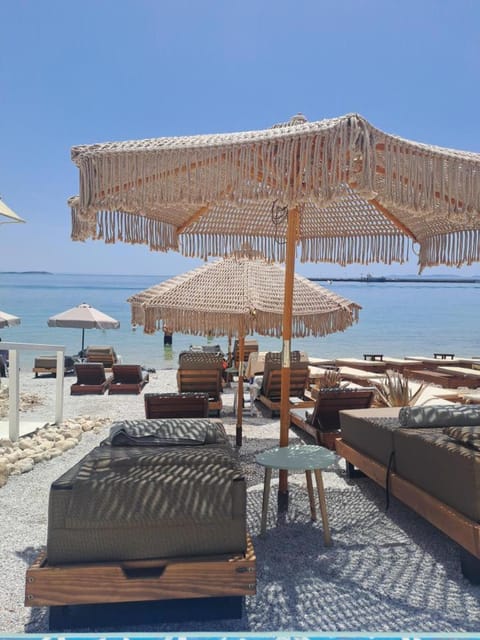 Beach, Sea view, sunbed