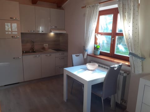 Kitchen or kitchenette, Living room, Seating area, Dining area, Communal kitchen