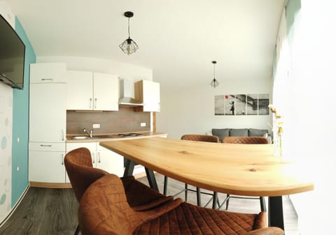 Kitchen or kitchenette, Living room, Dining area