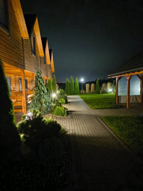 Property building, Night, Garden, Garden view