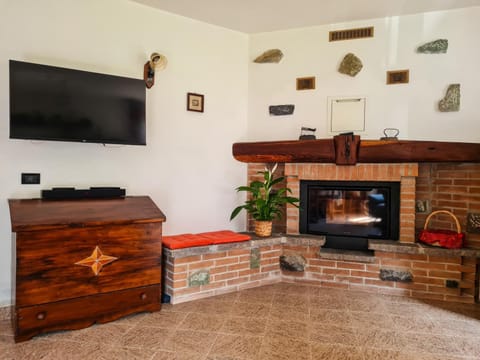 Living room, fireplace