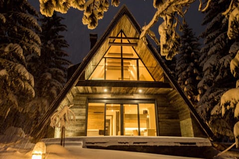 Property building, Night, Winter