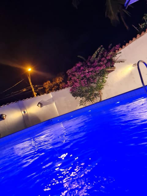 Night, Pool view, Swimming pool