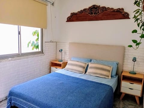 Bed, Bedroom, Garden view, air conditioner