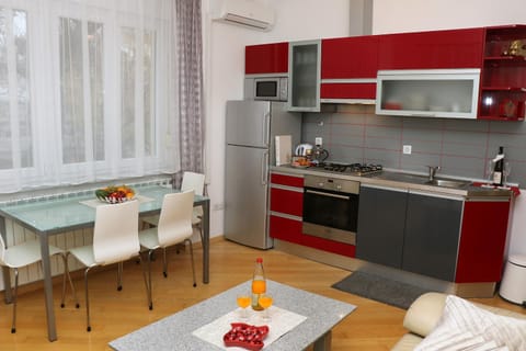 Living room, kitchen