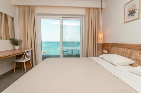 Bed, Natural landscape, View (from property/room), Bedroom, Sea view