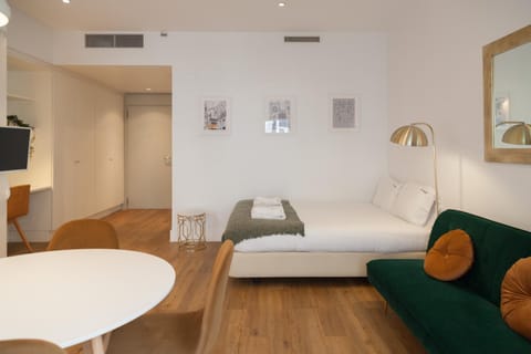 Bed, Living room, Bedroom