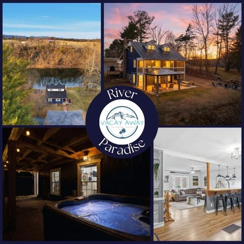 Riverfront Fire Pit Hot Tub Fishing Kayaks PacMan House in Shenandoah Valley
