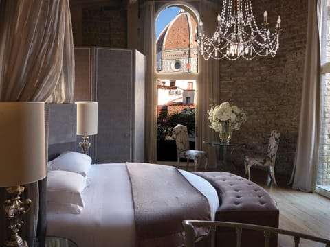 Bed, City view