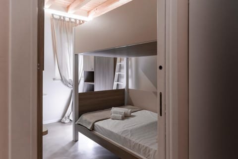 Bedroom, bunk bed, wardrobe