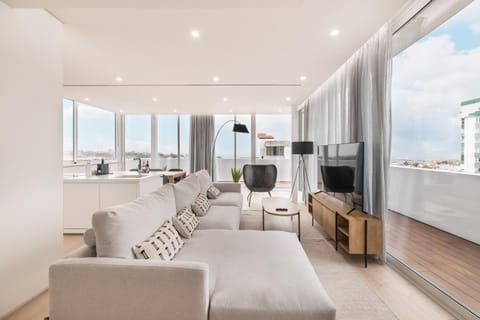 Living room, Seating area, City view