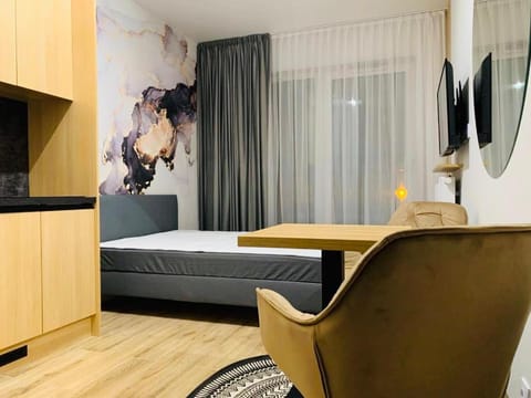 Bed, TV and multimedia, Photo of the whole room, hair dresser
