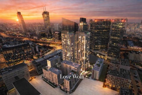 Property building, City view, Sunset