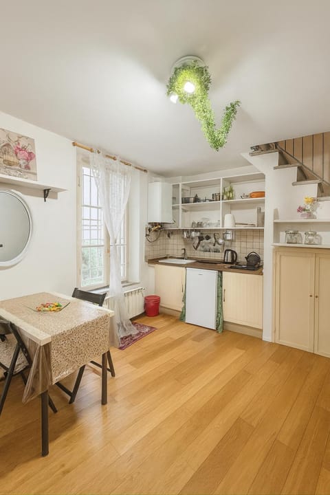 Kitchen or kitchenette, Dining area, stove