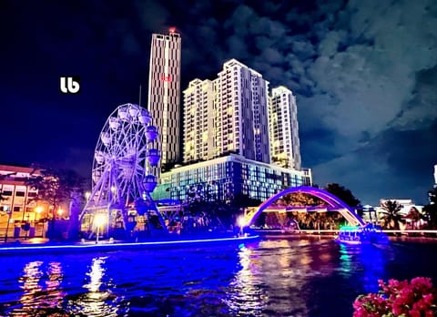 Property building, Night, Natural landscape, River view
