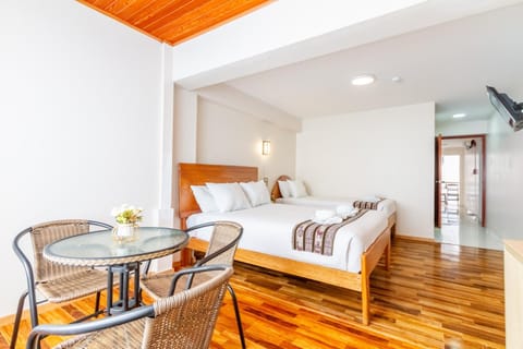 Bed, Seating area, Dining area, Bedroom
