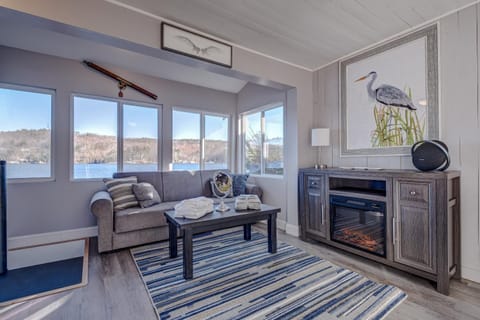 Natural landscape, Living room, Seating area, Lake view, Mountain view, flat iron