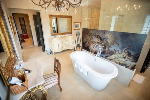 Bed, Bathroom, Seating area, Bedroom, Swimming pool, Breakfast, Bath, towels, wardrobe