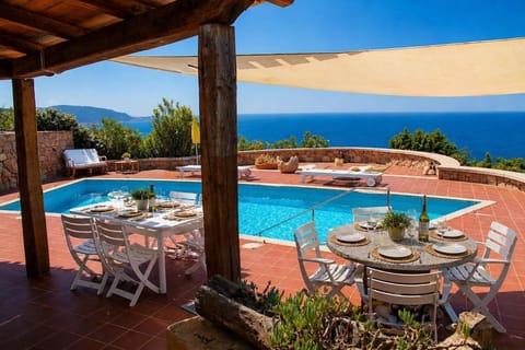 Patio, Day, Natural landscape, View (from property/room), Balcony/Terrace, Dining area, Pool view, Sea view, Swimming pool, sunbed