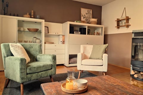 Living room, fireplace