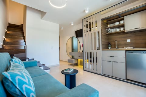 Bed, Kitchen or kitchenette, Living room