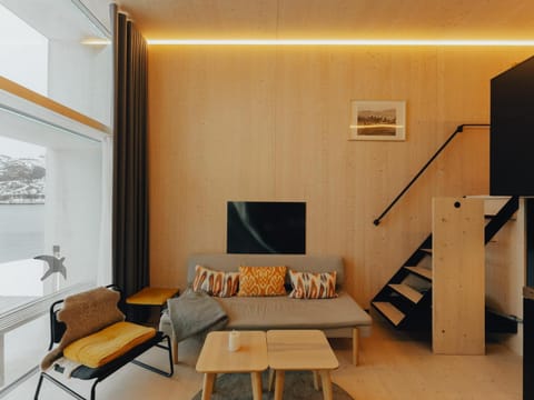 View (from property/room), Living room, Seating area, Mountain view, Sea view