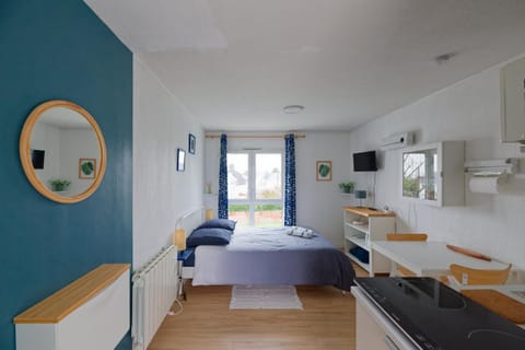 Bed, TV and multimedia, Kitchen or kitchenette, Living room, Photo of the whole room, Seating area, Dining area, Bedroom