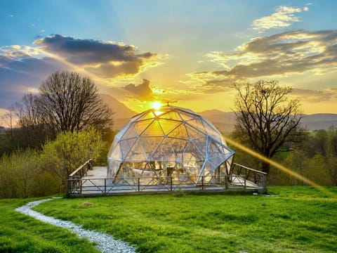 Natural landscape, Garden, Garden view, Mountain view, Sunset