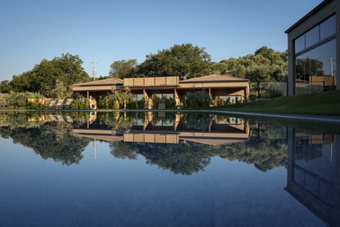 Property building, Natural landscape, Pool view, Swimming pool