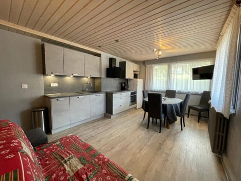 Communal lounge/ TV room, TV and multimedia, Kitchen or kitchenette, Living room, Seating area, Dining area, oven, stove