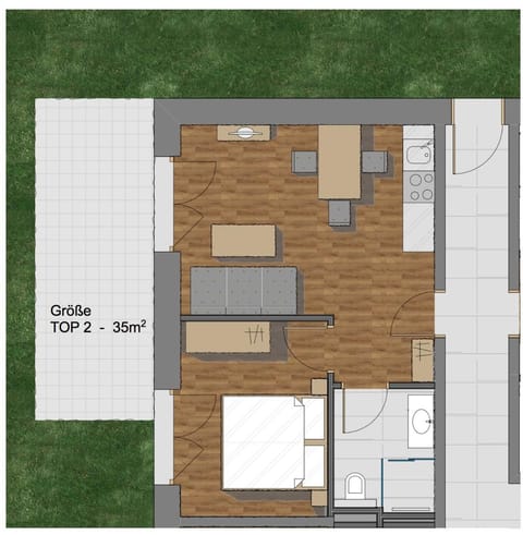 Photo of the whole room, Floor plan