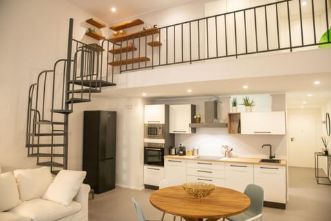 Kitchen or kitchenette, Living room, Dining area