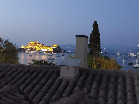 Property building, Night, Natural landscape, Landmark view, Sea view