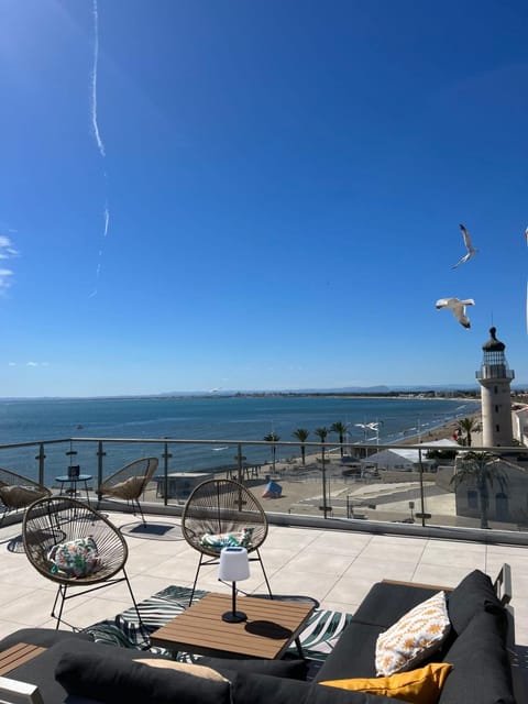 Patio, Day, Natural landscape, View (from property/room), Balcony/Terrace, Sea view