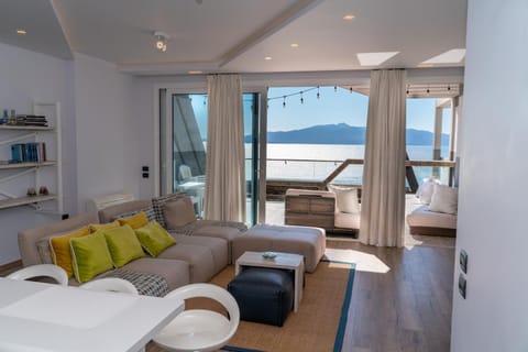 Living room, Seating area, Sea view