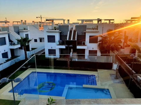 Pool view, Swimming pool, Sunset