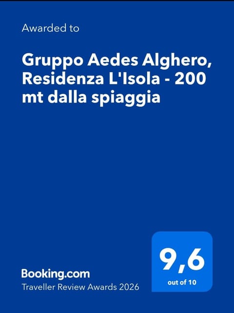 Gruppo Aedes Alghero, Residenza L'Isola - 200 mt dalla spiaggia Apartment in Alghero