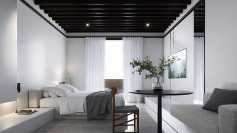 Bed, Living room, Dining area, Bedroom