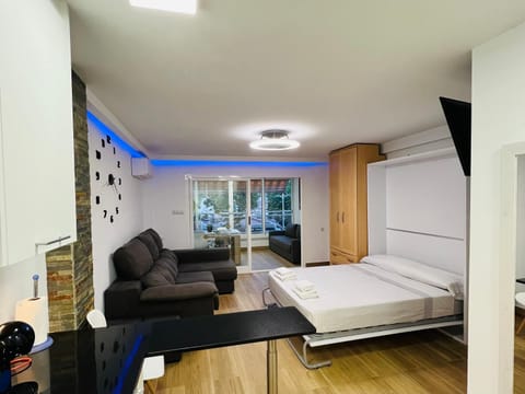 Bed, TV and multimedia, Living room, Photo of the whole room, Seating area, Bedroom