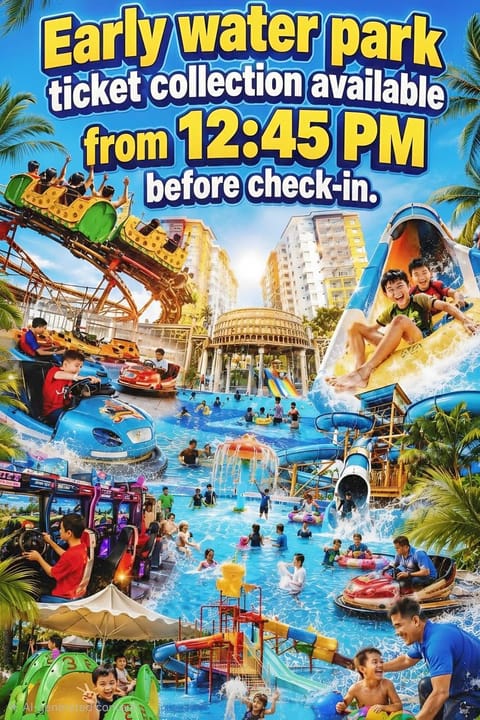 Day, Natural landscape, Aqua park, Text overlay, Pool view, Swimming pool