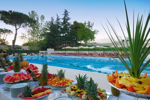 Food, Pool view, Swimming pool, Sunset
