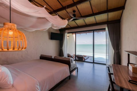 Bed, Sea view